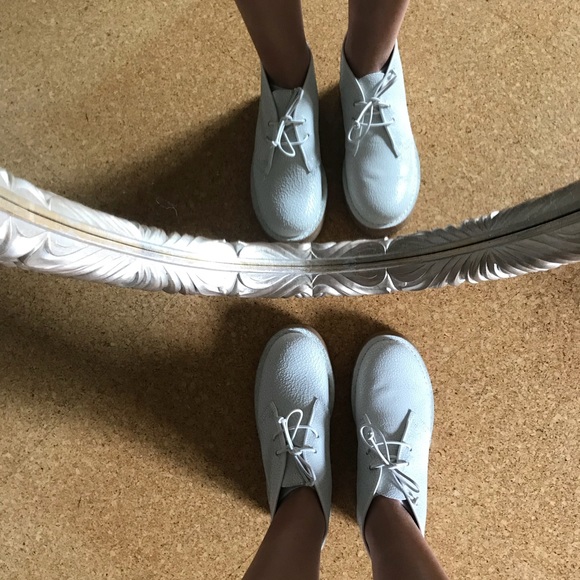 Tory Burch Boots Bergen leather crackled desert boots size 7 women's white boot - Picture 2 of 8